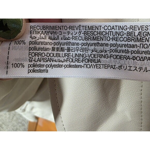 NWT Faux Leather Zip Up Moto Jacket Size Xl Cream Gold Biker Streetwear - Picture 6 of 14